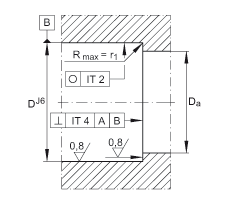 推力角接觸球軸承 BSB035072-2RS-T, 單向，接觸角 a = 60°，限制公差，兩側(cè)唇密封