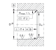 推力角接觸球軸承 ZKLN2557-2RS-2AP, 配對，雙向，兩側唇密封