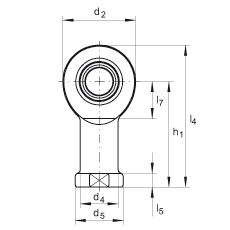 桿端軸承 GIL10-DO, 根據(jù) DIN ISO 12 240-4 標(biāo)準(zhǔn)，帶左旋內(nèi)螺紋，需維護(hù)