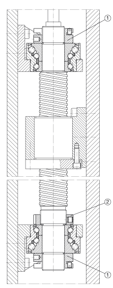 角接觸球軸承單元 DKLFA30110-2RS, 雙向，螺釘安裝，兩側(cè)唇密封，帶平端的法蘭