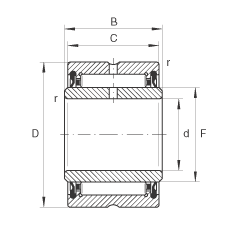 滾針軸承 NA4901-2RSR, 尺寸系列 49，兩側(cè)唇密封