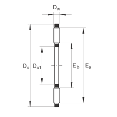 推力滾針和保持架組件 AXK4060, 單向，根據(jù) DIN 5405-2 標(biāo)準(zhǔn)