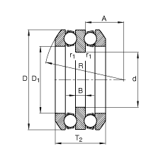 推力深溝球軸承 54316 + U316, 根據(jù) DIN 711/ISO 104 標(biāo)準(zhǔn)的主要尺寸，單向，帶球面軸承座圈和一個(gè)或兩個(gè)座圈，可分離