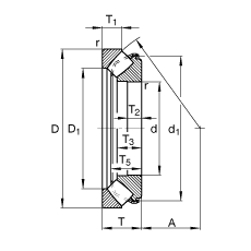 推力調(diào)心滾子軸承 29464-E, 根據(jù) DIN 728/ISO 104 標(biāo)準(zhǔn)的主要尺寸，單向，可分離