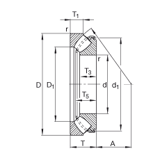 推力調(diào)心滾子軸承 29424-E1, 根據(jù) DIN 728/ISO 104 標準的主要尺寸，單向，可分離