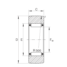 支撐型滾輪 RSTO45, 無軸向引導(dǎo)，外圈無擋邊