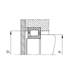 圓柱滾子軸承 NJ416-M1, 根據(jù) DIN 5412-1 標(biāo)準(zhǔn)的主要尺寸, 半定位軸承, 可分離, 帶保持架