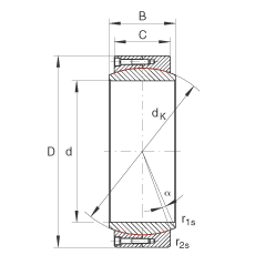 大的關(guān)節(jié)軸承 GE420-DW, 根據(jù) DIN ISO 12 240-1 標(biāo)準(zhǔn)，免維護