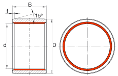 柱形滑動襯套 ZGB110X125X100, 根據(jù) DIN ISO 4379 標準的圓柱滑套，免維護，兩側(cè)唇密封