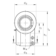 液壓桿端軸承 GIHNRK160-LO, 根據(jù) DIN ISO 12 240-4 標準，帶右旋螺紋夾緊裝置，需維護