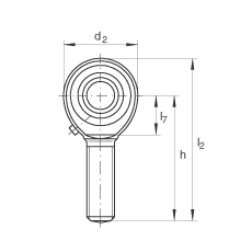 桿端軸承 GAKR12-PB, 根據(jù) DIN ISO 12 240-4 標(biāo)準(zhǔn)，帶右旋外螺紋，需維護(hù)