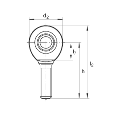 桿端軸承 GAR25-UK, 根據(jù) DIN ISO 12 240-4 標(biāo)準(zhǔn)，帶右旋外螺紋，需維護(hù)