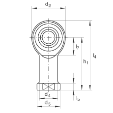 桿端軸承 GIKL14-PW, 根據(jù) DIN ISO 12 240-4 標(biāo)準(zhǔn)，帶左旋內(nèi)螺紋，需維護(hù)