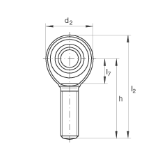 桿端軸承 GAKL8-PW, 根據(jù) DIN ISO 12 240-4 標準，帶左旋外螺紋，需維護