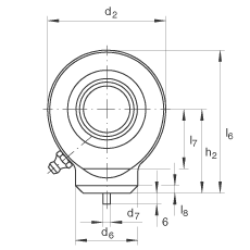 液壓桿端軸承 GK10-DO, 根據(jù) DIN ISO 12 240 標(biāo)準(zhǔn)，帶焊接面，需維護(hù)