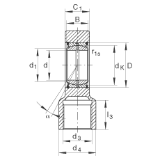 液壓桿端軸承 GIHRK70-DO, 根據(jù) DIN ISO 12 240-4 標(biāo)準(zhǔn)，帶右旋螺紋夾緊裝置，需維護(hù)