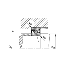 主軸軸承 HCS71908-C-T-P4S, 調(diào)節(jié)，成對安裝，接觸角 α = 15°，兩側(cè)唇密封，非接觸，限制公差