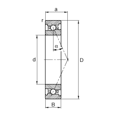 主軸軸承 HS7001-E-T-P4S, 調(diào)節(jié)，成對或單元安裝，接觸角 α = 25°，限制公差