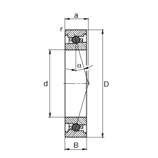 主軸軸承 HC7004-C-T-P4S, 調(diào)節(jié)，成對或單元安裝，接觸角 α = 15°，陶瓷球，限制公差