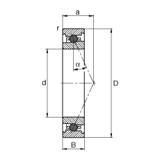 主軸軸承 HC7011-E-T-P4S, 調(diào)節(jié)，成對或單元安裝，接觸角 α = 25°，陶瓷球，限制公差