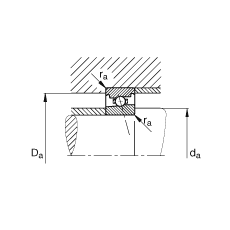 主軸軸承 HS7020-C-T-P4S, 調(diào)節(jié)，成對(duì)安裝，接觸角 α = 15°，限制公差