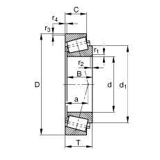 圓錐滾子軸承 T5ED060, 根據(jù) DIN ISO 355 標(biāo)準(zhǔn)的主要尺寸，可分離，調(diào)節(jié)或成對