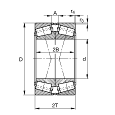 圓錐滾子軸承 31316-N11CA-A100-140, 根據(jù) DIN ISO 355 / DIN 720 標(biāo)準(zhǔn)的主要尺寸，可分離，X型成對(duì)布置，有軸向內(nèi)部游隙