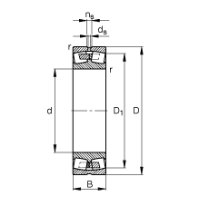 調(diào)心滾子軸承 230/750-MB, 根據(jù) DIN 635-2 標準的主要尺寸