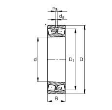 調(diào)心滾子軸承 24192-B-K30-MB, 根據(jù) DIN 635-2 標(biāo)準(zhǔn)的主要尺寸, 錐孔，錐度 1:30