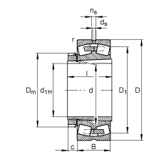 調(diào)心滾子軸承 23940-S-K-MB + H3940, 根據(jù) DIN 635-2 標(biāo)準(zhǔn)的主要尺寸, 帶錐孔和緊定套